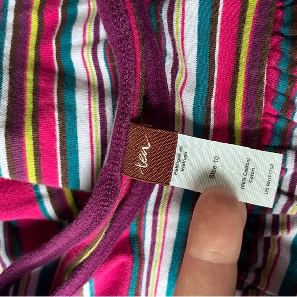 Tea collection girls long sleeve striped mixed print t shirt blouse top size 10 - Picture 2 of 5